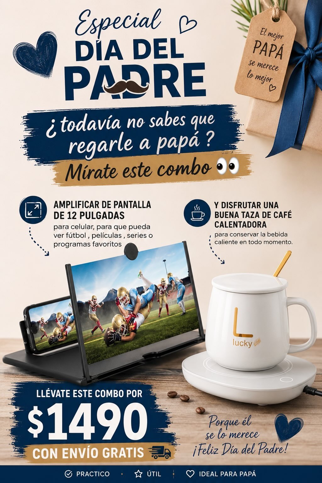 🎁Especial Dia Del Padre🎁Amplificador de Pantalla + Taza Calentadora