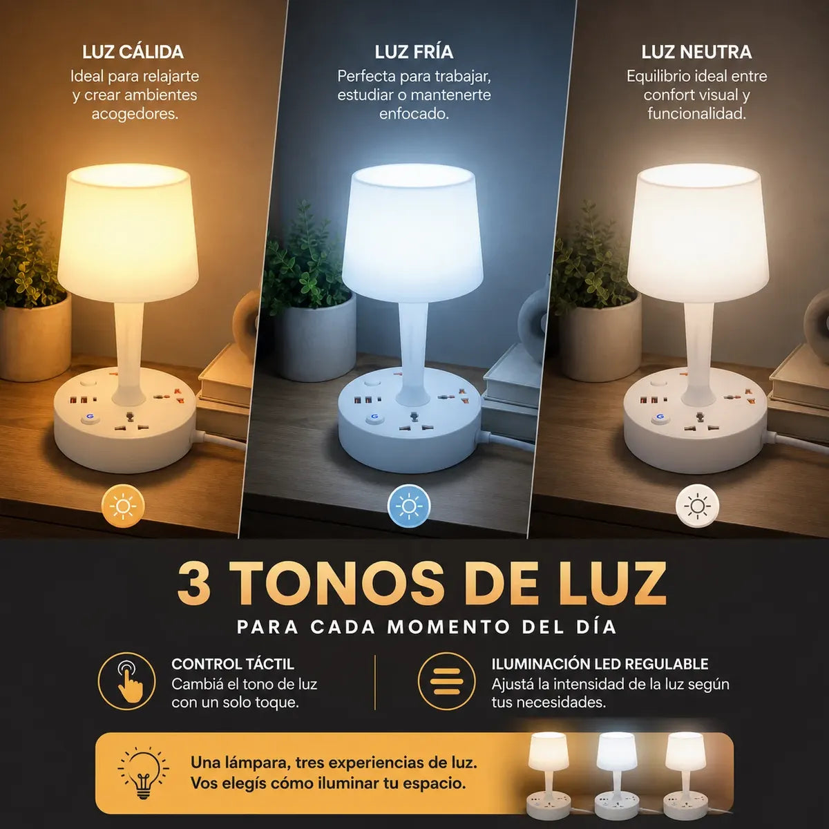 Lámpara de escritorio LED multifunción