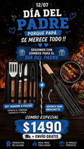 Set Asador + Soporte Para Brochette