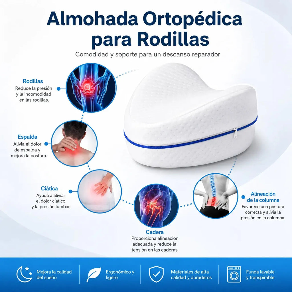 Almohada Ergonómica Apoyo Rodillas Ortopédica